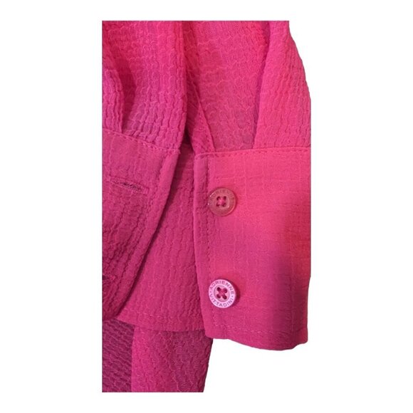 Adrienne Vittadini Hot Barbie Pink Wrap Style High Low Sheer Blouse Size Medium - Picture 5 of 13